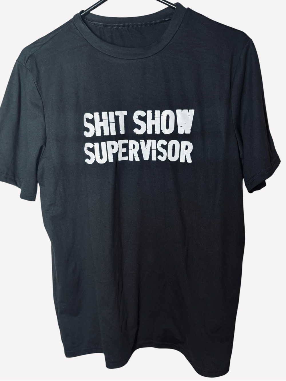 Black Graphic Tee "Shit Show Supervisor" - Men's Casual Shirt Small